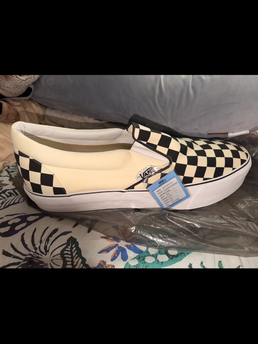Vans Black and Cream Checkerboard Slip-On Sneakers style collector size 66 shoe!